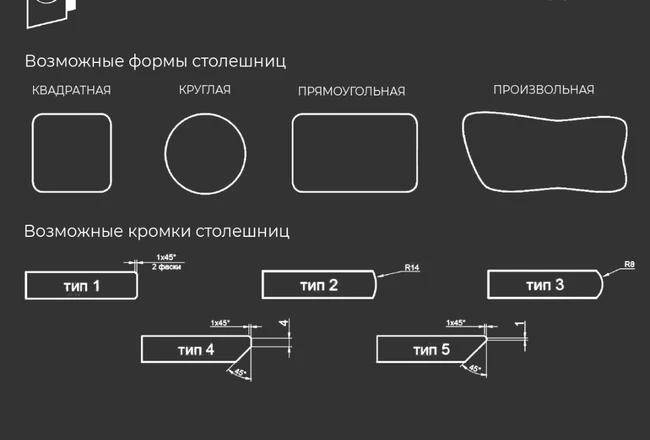 Прямоугольная столешница компакт-ламинат 800*400 Мрамор грей темный